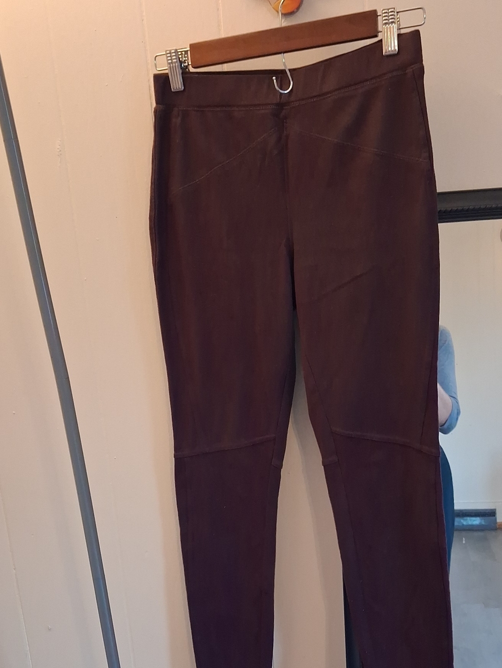 Free People Maroon Burgundy Faux Suede Legging Pull On Pants